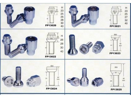3159 sada bezpecnostnich sroubu m14 x 1 5 delka zavitu 42mm kulove sedlo