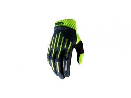 rukavice RIDEFIT, 100% (fluo zelená/černá)
