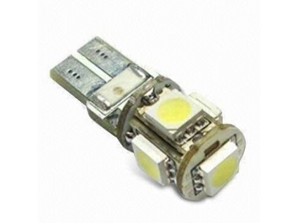 49 diodova zarovka par v blistru bila super white t10 12v 5 smd led 5050 smd 3chip canbus