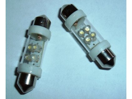 382 diodova zarovka par v blistru modra t11x39 sufit 12v 4 led