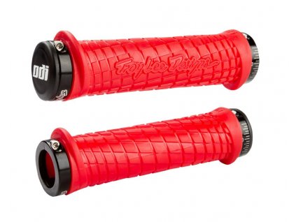 ODI GRIPS Troy Lee Designs Signature ATV Lock-On Bonus Pack Red w/Black Clamps