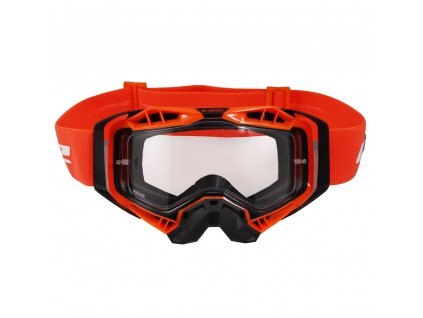 LS2 AURA GOGGLE BLACK H-V ORANGE WITH CLEAR VISOR