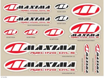MAXIMA Decal Sheet - Assorted logos 15 mil / Size 11" x 14" (28cm x 23.5cm)