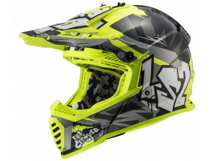 LS2 MX437 FAST EVO MINI CRUSHER BLACK YELLOW