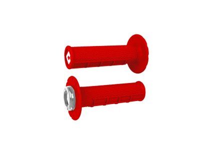 ODI GRIPS Half-Waffle V2.1 ATV MX Grip 125mm Bright Red/Silver
