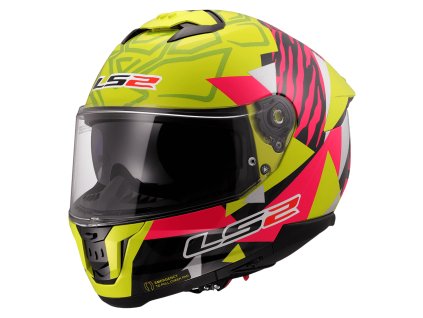 LS2 FF808 STREAM II TIGER H-V YELLOW PINK-06 (velikost 3XL, pohlaví a věk unisex, dámské)