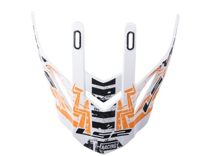 LS2 MX437 PEAK GLITCH WHITE BLACK ORANGE
