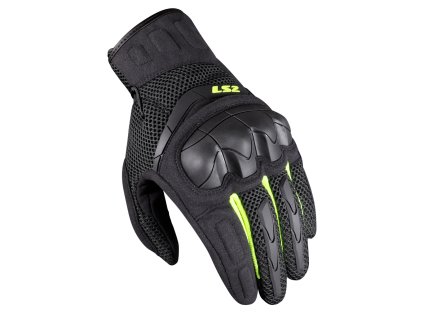 LS2 KUBRA MAN GLOVES ANTHRACITE H-V YELLOW