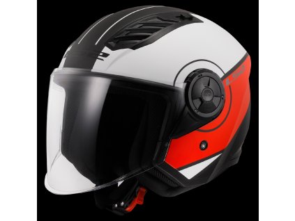 LS2 OF616 AIRFLOW II COVER MATT WHITE RED-06 (velikost M, XS, pohlaví a věk unisex)