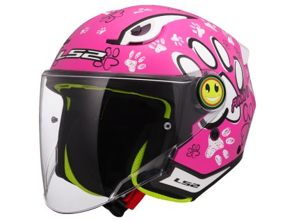 LS2 OF622 FUNNY II PAWS PINK (velikost L, pohlaví a věk dětské, unisex, dámské)