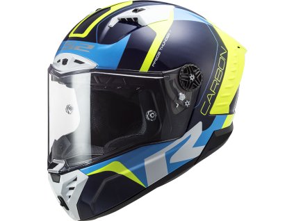 LS2 FF805 THUNDER C RACING1 GL.BLUE H-V YELLOW (velikost L, pohlaví a věk unisex)