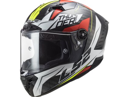 LS2 FF805 THUNDER C CHASE GLOSS WHITE RED (velikost L, pohlaví a věk unisex)