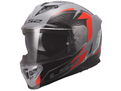 LS2 FF818 STORM III DYNAMO GREY RED (velikost 3XL)