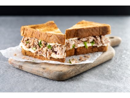 tuna sandwich with mayo vegetables gray stone background (1)