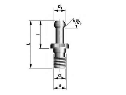 Upínací čep pro SK40 M16x45° MAS BT-A