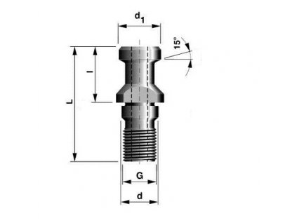 Upínací čep pro SK40/M16 DIN69872-A (s otvorem)