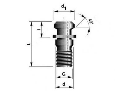 Upínací čep pro SK40/M16    ISO7388/2-B