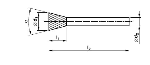 Technická fréza tvrdokovová, obrácený kužel, FREZA, N0606x03
