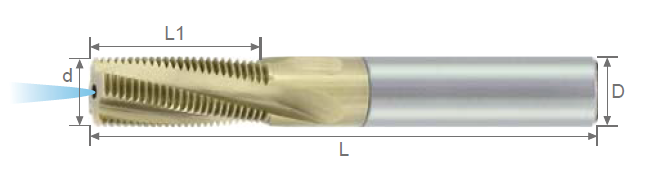 Karbidová závitová fréza M10x1,5 s vnitřním chlazením