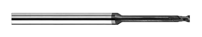 Tvrdokovová 2zubá rohová fréza řady A200 s diamantovým povlakem pr.2 mm odlehčený krček