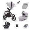 SET kočík Move+ korba+adaptéry+autosedačka, Silver Grey/Silver