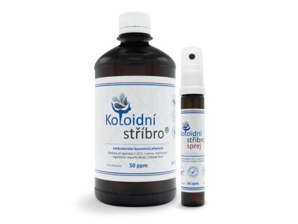 4437 koloidni stribro 500 ml 25 ml sprej 50 ppm baleni plastove lahve