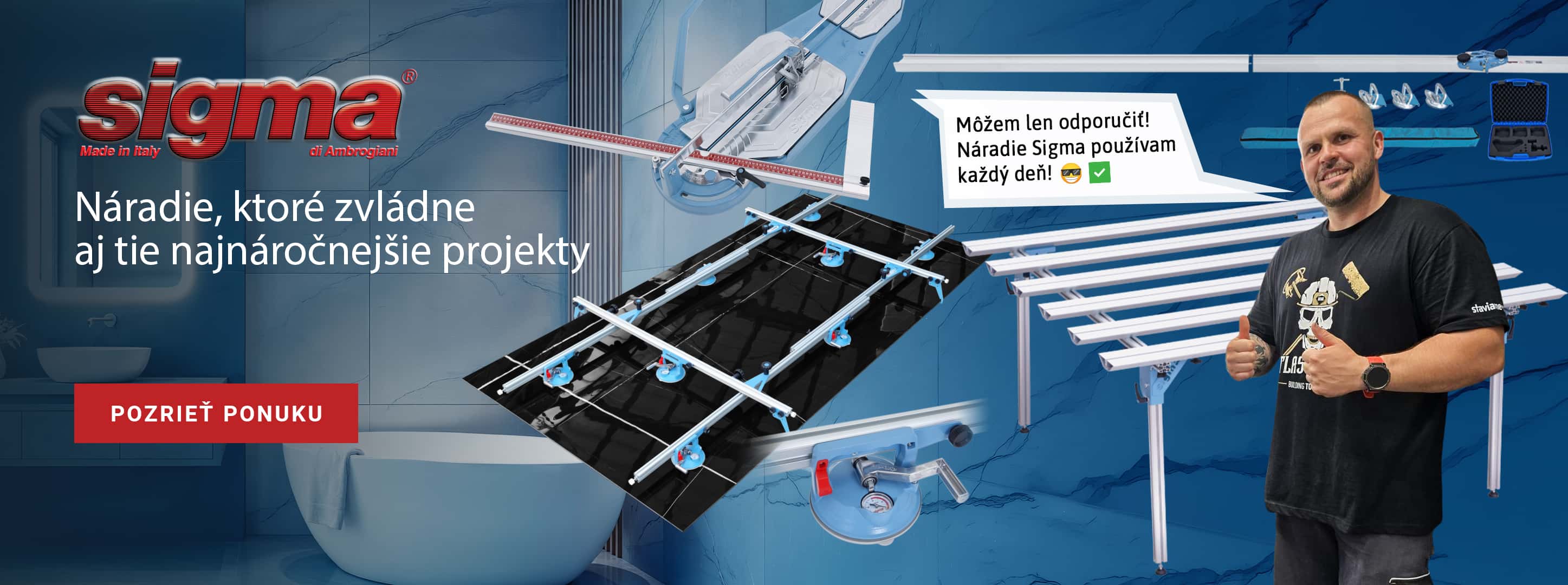 Sigma rezačky na dlažbu a profesionálne náradie pre obkladačov