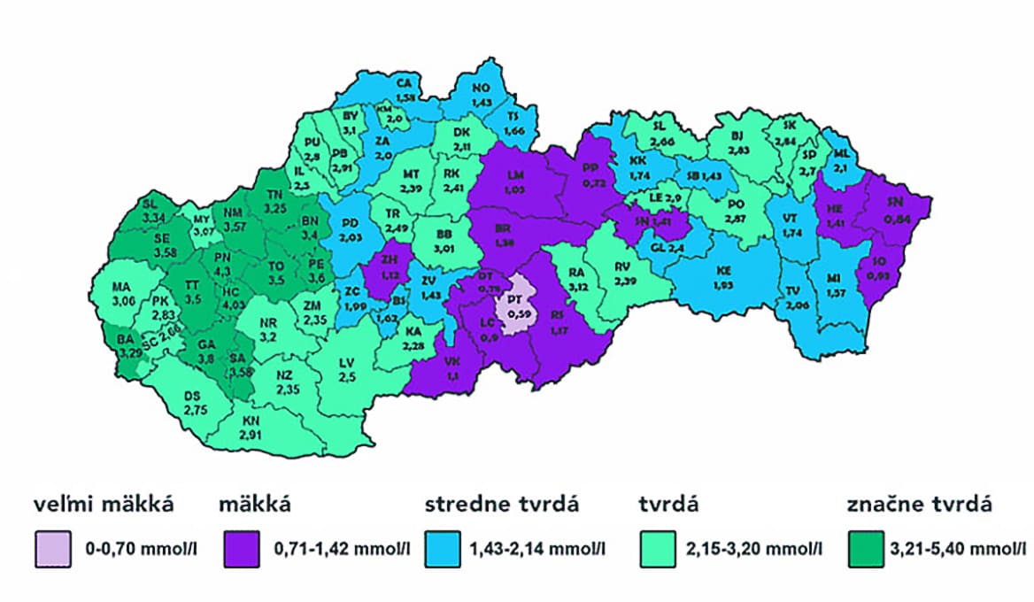 mapa-tvrdosti-vody-slovensko