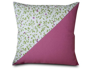 Polštář s výplní 40x40cm - kytičky růžový