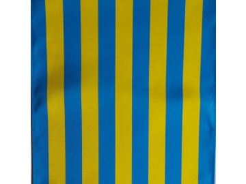 Lehátkovina pruh tyrkys modrá-žlutá šíře 45 cm