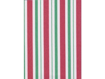 Běhoun na stůl - vínový a zelený pruh na bílém podkladu