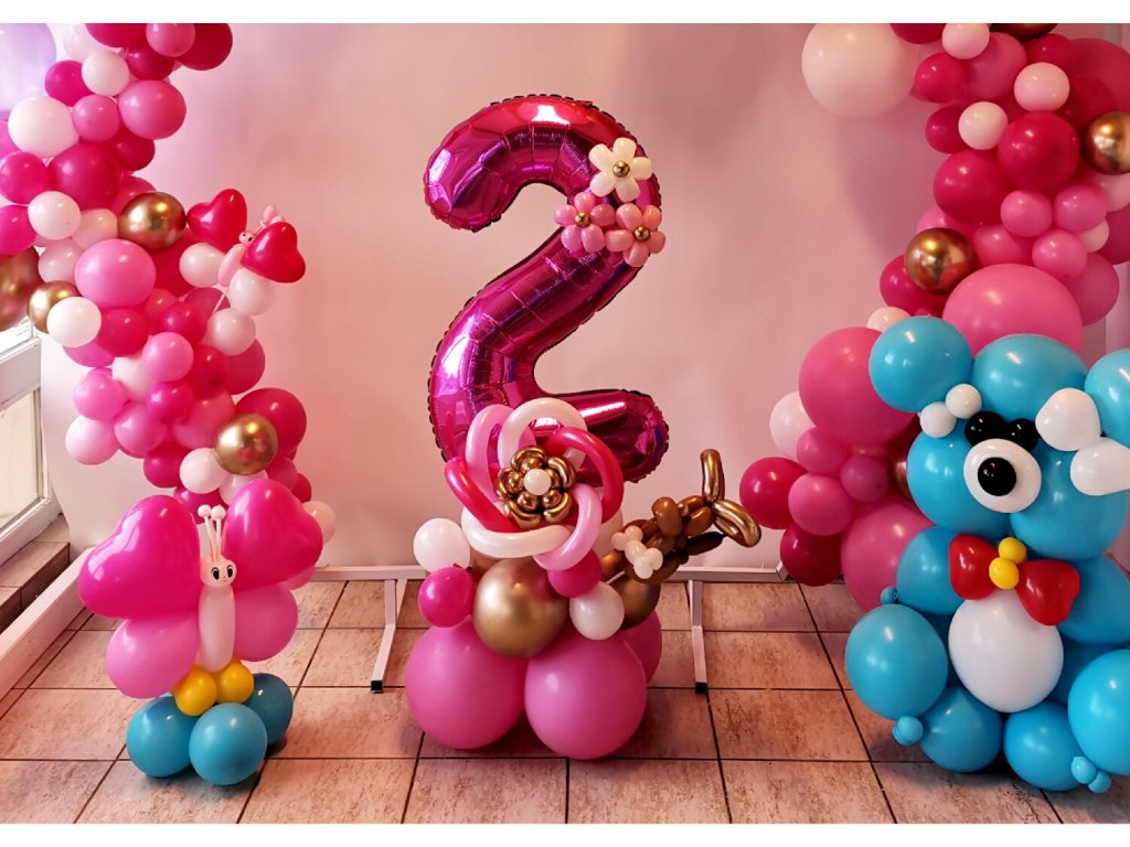 párty balónky narozeninové balonky balonky s čísly medvídek dárky pro děti (2)