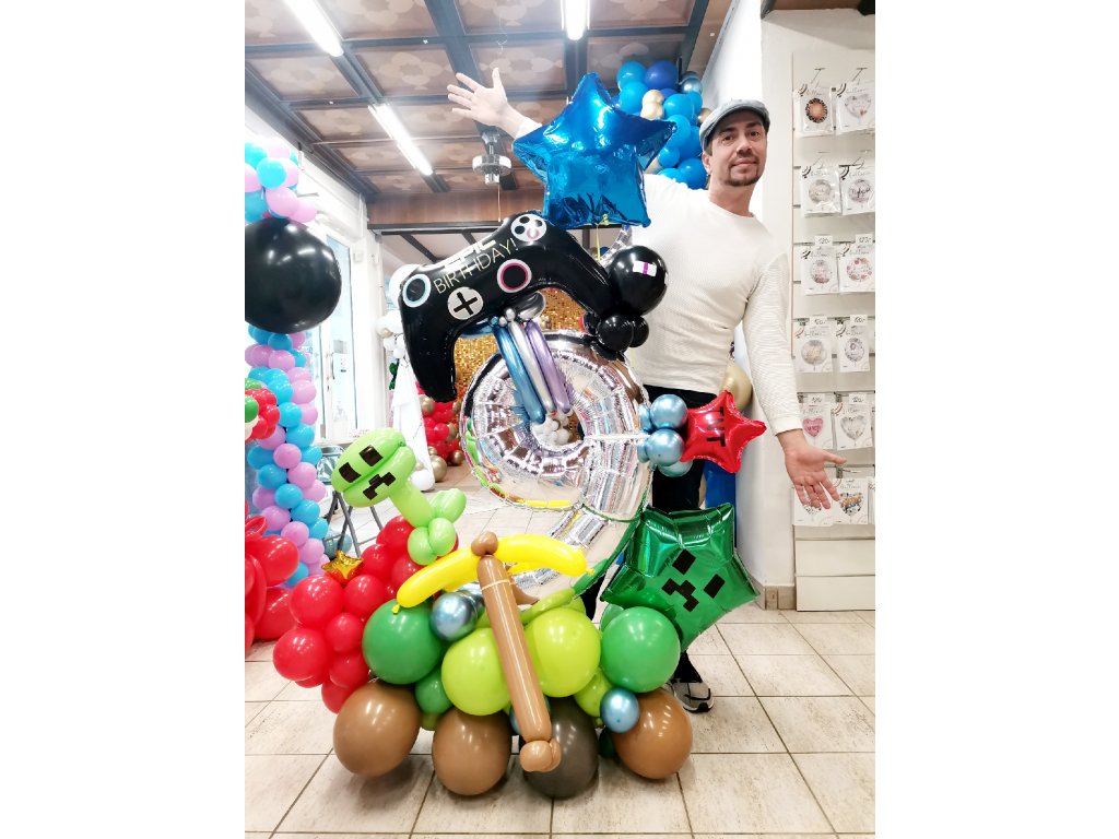 Minecraft hra Steve Creeper dárek pro děti dárky narozeninové party narozeniny dekorace balóny balonky balónek balloons balloon