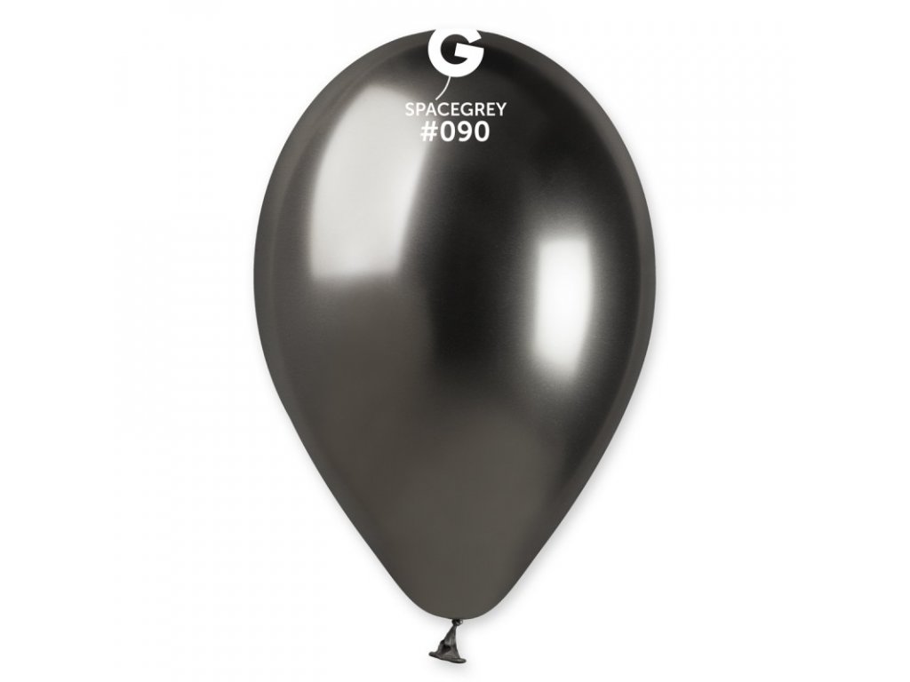 chromový šedý balonek