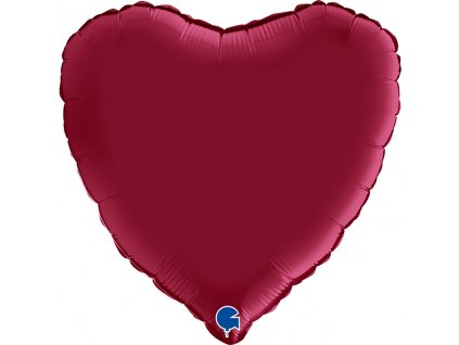 Fóliový balónek srdce saténové rubínové 46 cm