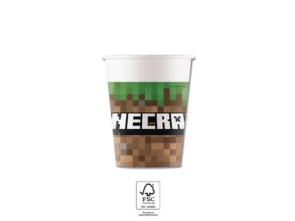 Kelímky papírové EKO Minecraft 200 ml / 8 ks