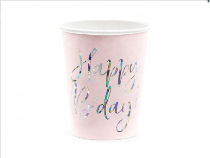 Screenshot 2021 04 21 Cups Happy B'day , light powder pink, 220ml (1 pkt 6 pc ) Internet shop