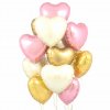 Balónek fóliové buket set helium létající héliové heart srdíčko valentýn z lásky narozeninový narozeninová  balloon foliová foliový párty balonková balonkový balloon balloons rose gold kytice buket hvězda star hvězdička bílá bílé růžové růžová zlatá zlaté