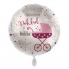 Fóliový balónek "Náš novorozený poklad" růžový 43 cm