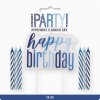 Svíčky dortové - Happy birthday! modré 13 ks