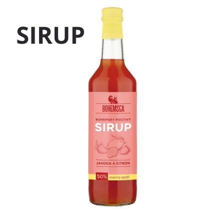 SIRUP ovocný JAHODA a CITRON - 6ks