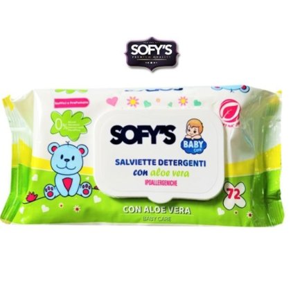 SOFYS hypoalergénne detské vlhčené utierky s aloe vera- 72ks