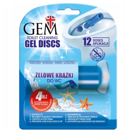 Gelové WC disky GEM s vôňou Oceán - 12 diskov/75ml