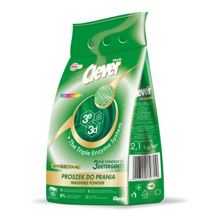 Antibakteriálny prací prášok Clever - 2,1kg/42praní