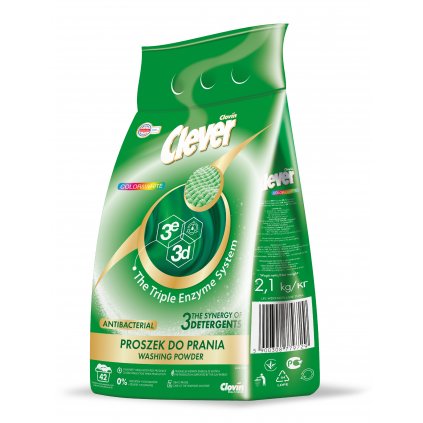 Antibakteriálny prací prášok Clever - 2,1kg/42praní