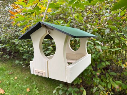 Krmítko pro ptáky domek - závěsné - zelené OČSO
