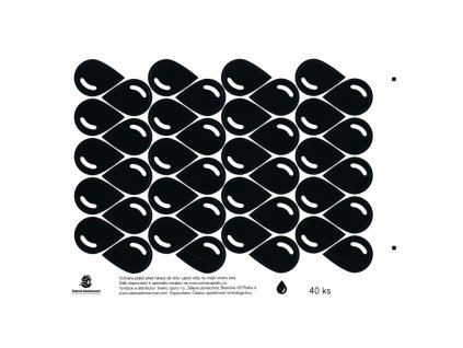 Samolepky na okna - kapky černé 40 ks