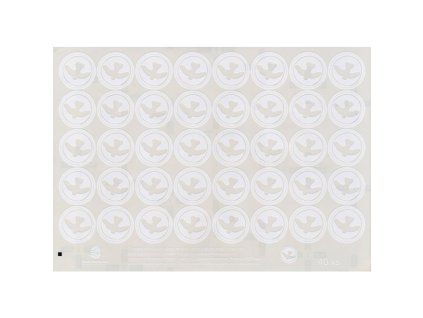 Samolepky na okna - kolečka se siluetou bílé 40 ks