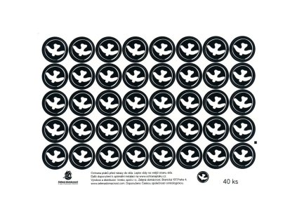 Samolepky na okna - kolečka se siluetou černé 40 ks