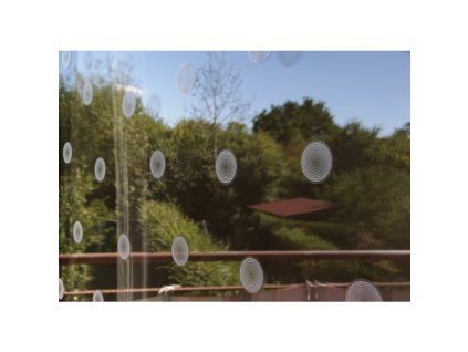 Samolepky na okna - kolečka - bílé pruhy 40 ks